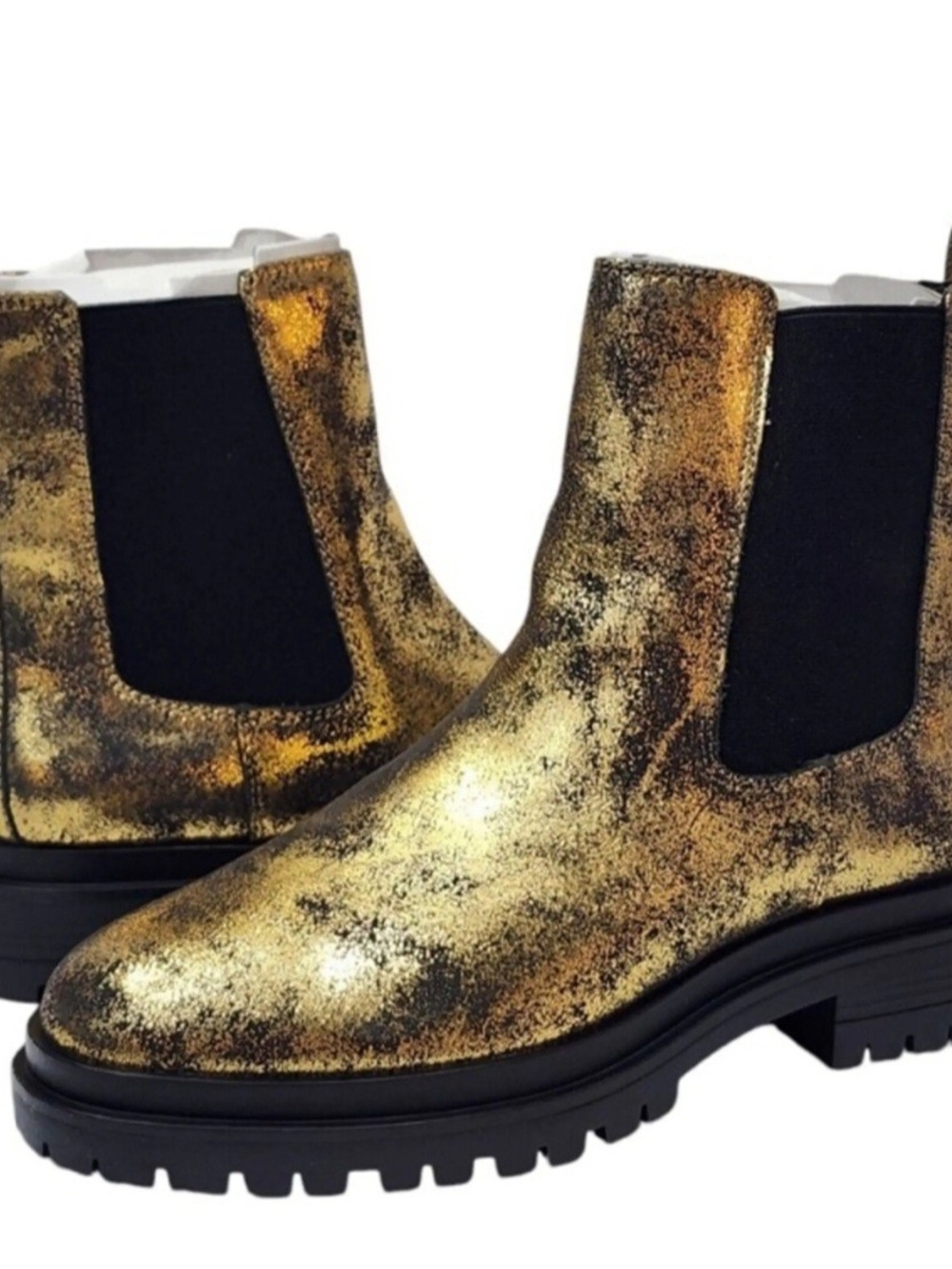 LAUREN RALPH LAUREN WOMEN'S CORINNE Distressed Metallic Boots